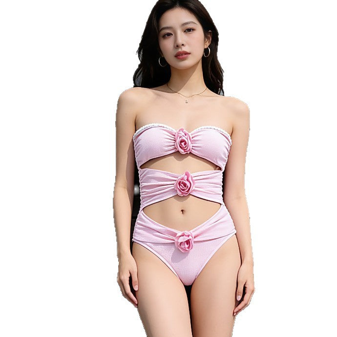 Sexy Floral 3D Bikini One-Piece Swimwear for Women