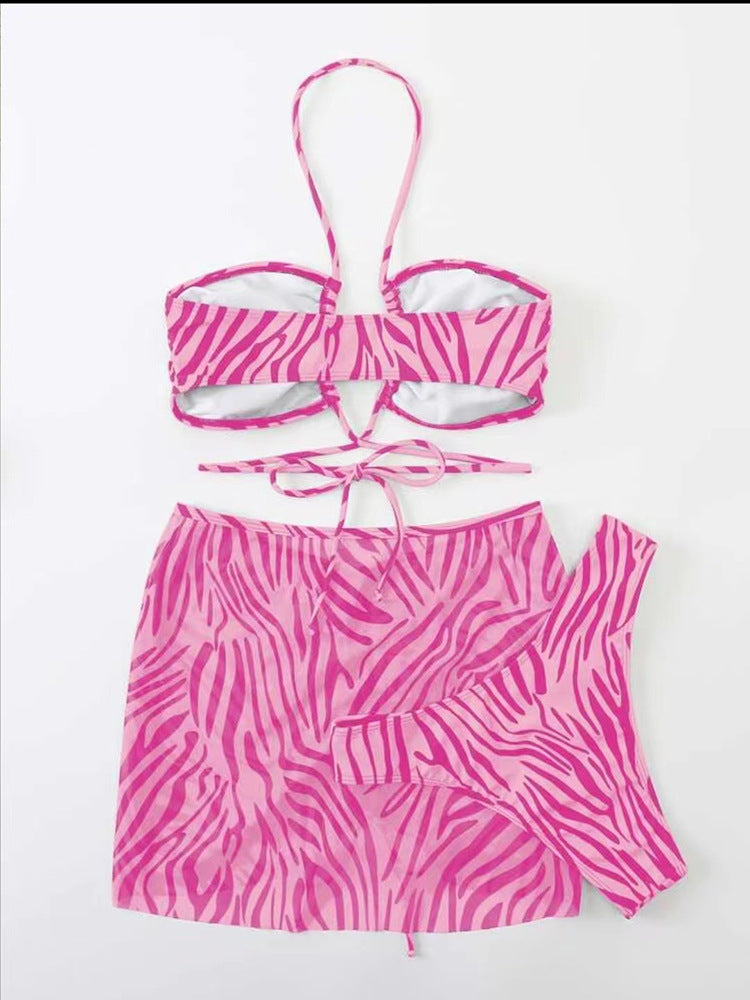Bikini veil dress three piece swimsuit women's bikini