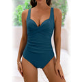 Gather solid color one-piece swimsuits