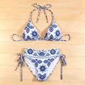 Printed Push-Up Sexy Beach Vacation Women's Tie-Back Bikini Set Separated Swimsuit