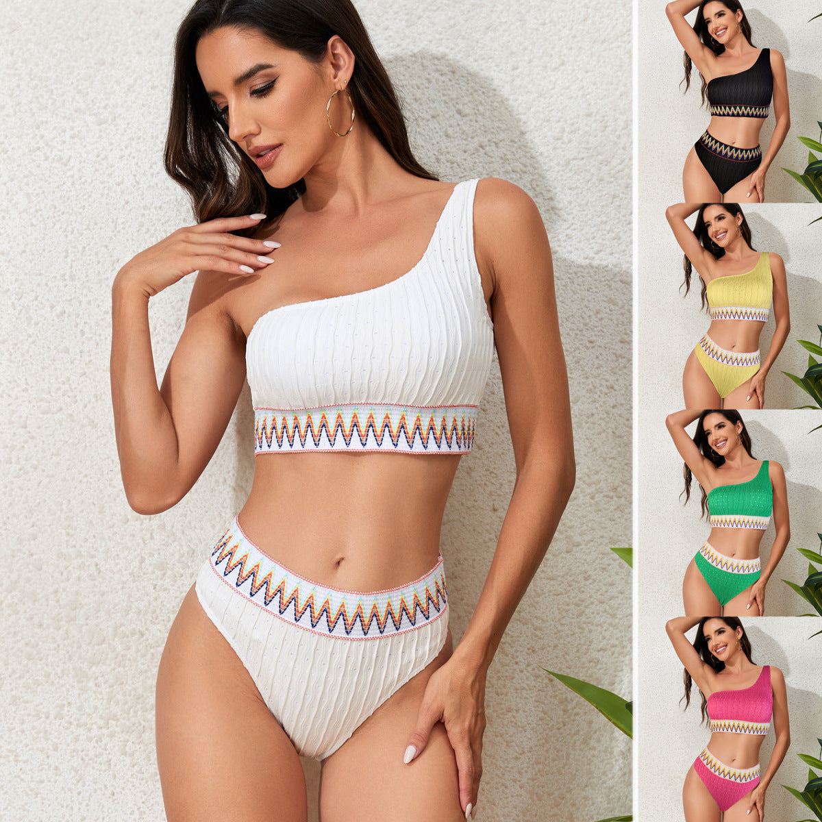 Split shoulder bikini