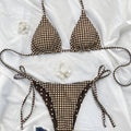 Double sided printed bikini beach vacation split swimsuit for women