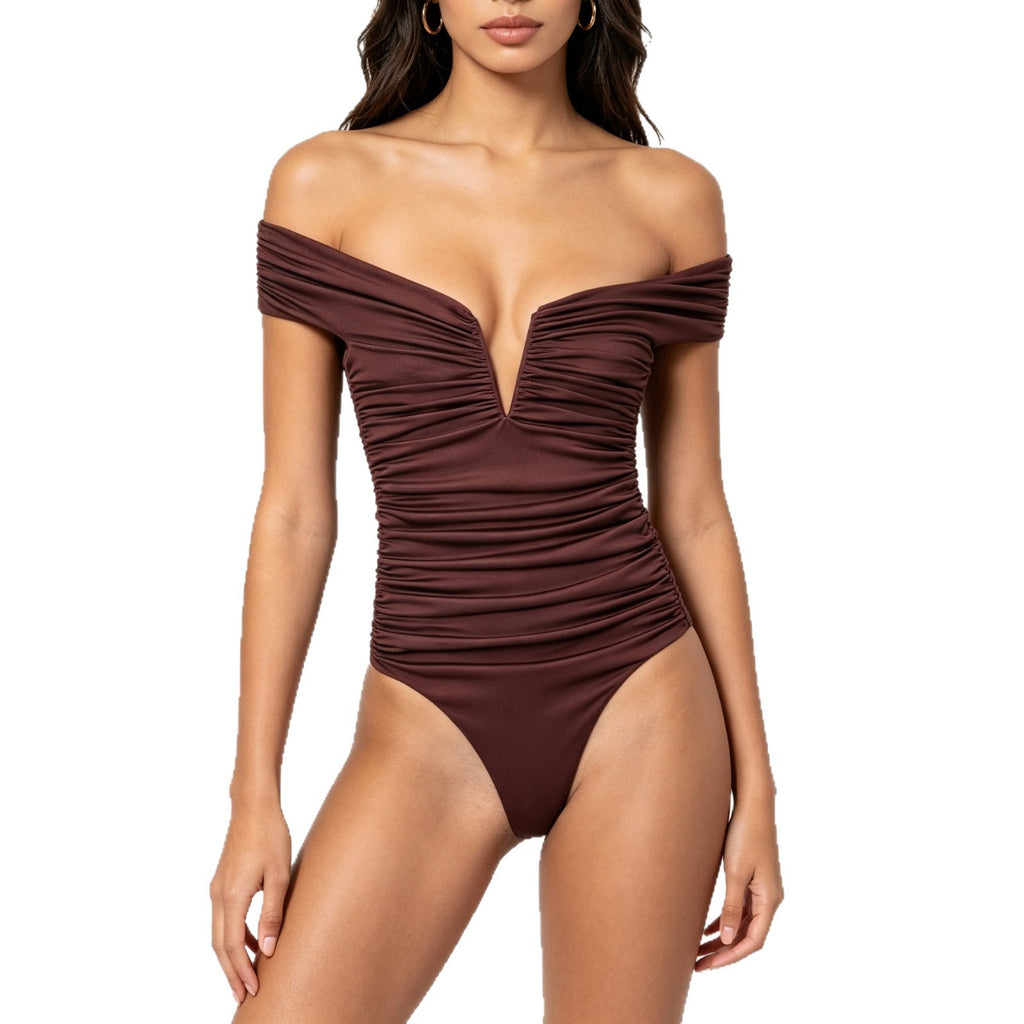 Off-Shoulder High-Quality One-Piece Swimsuit