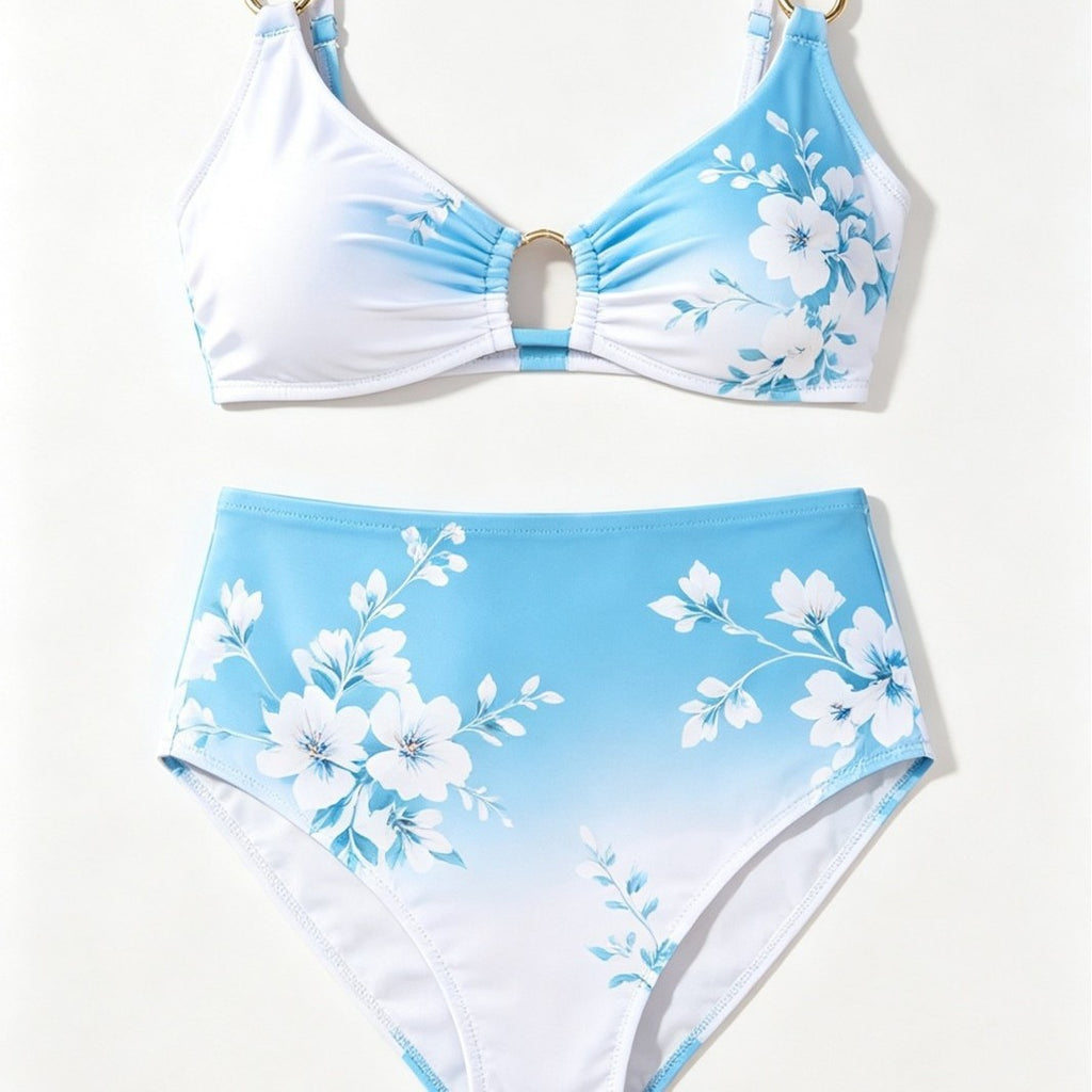 Printed Two-Piece Swimwear Set Bikini for Beach and Swimming