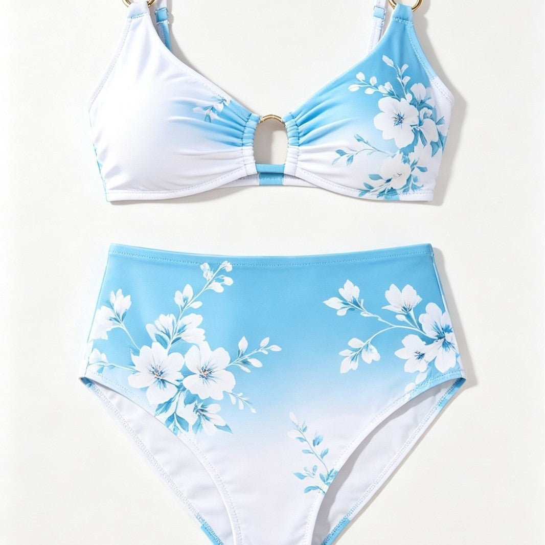 Printed Two-Piece Swimwear Set Bikini for Beach and Swimming