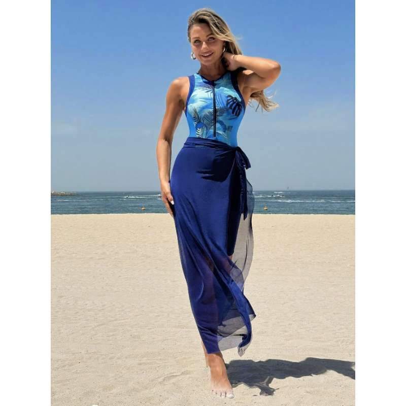 One-Piece Swimwear Quick-Dry Dive Suit Mesh Skirt Two-Piece Set