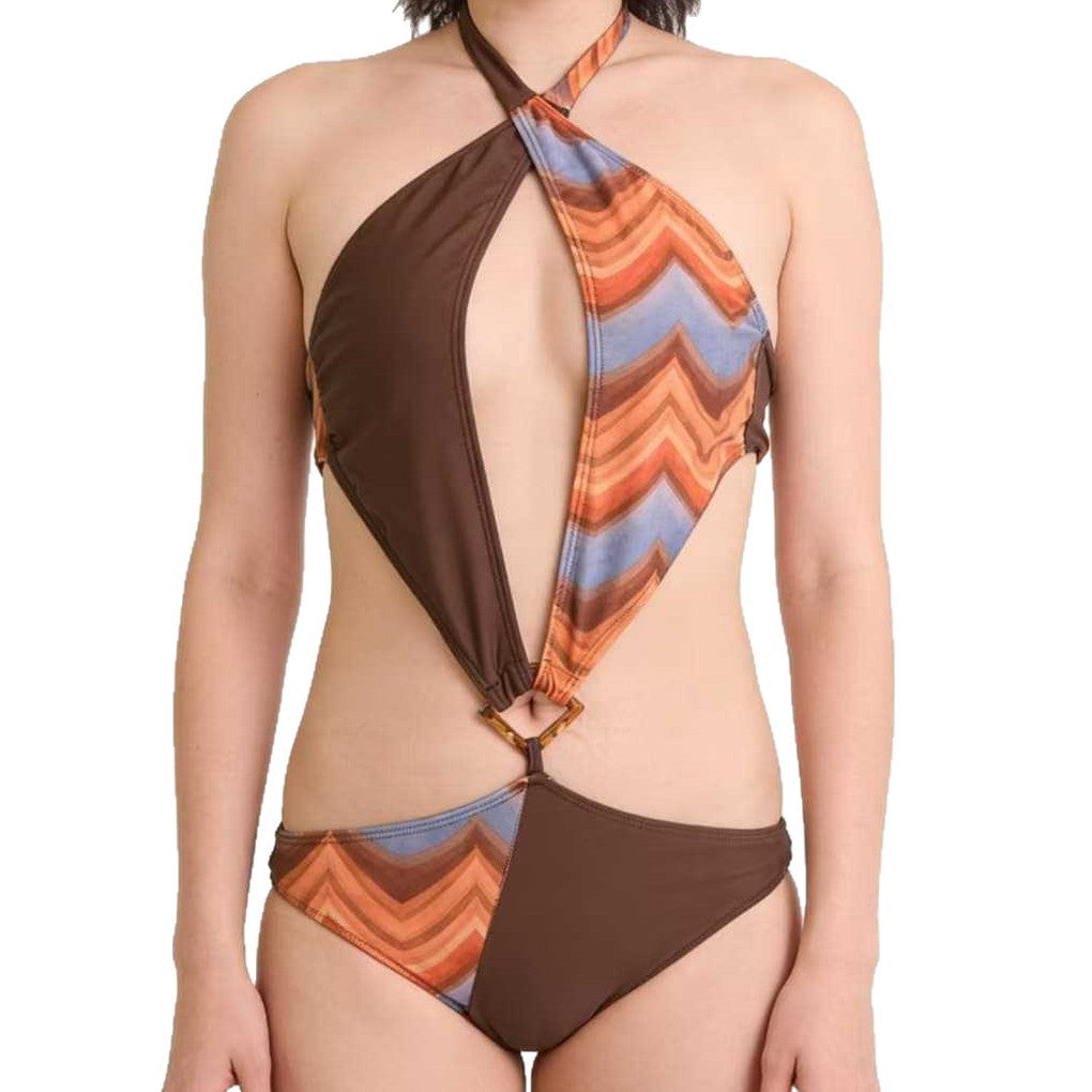 Women's One-Piece String Backless Sexy Printed Bodysuit Swim Suit