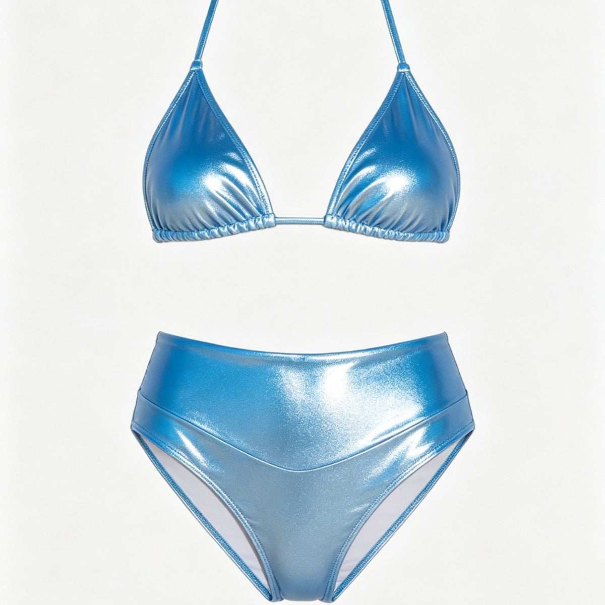High-Waisted Bikini Set for Women, Two-Piece Swimwear with Bold Cut-Out Design