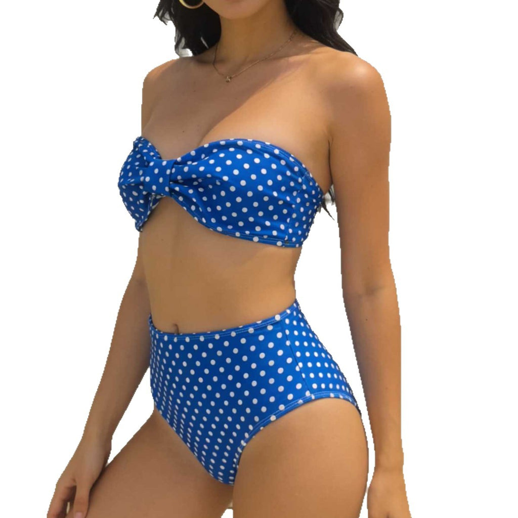 Polka Dot Sexy Push-Up Two-Piece Bikini Swimwear for Women