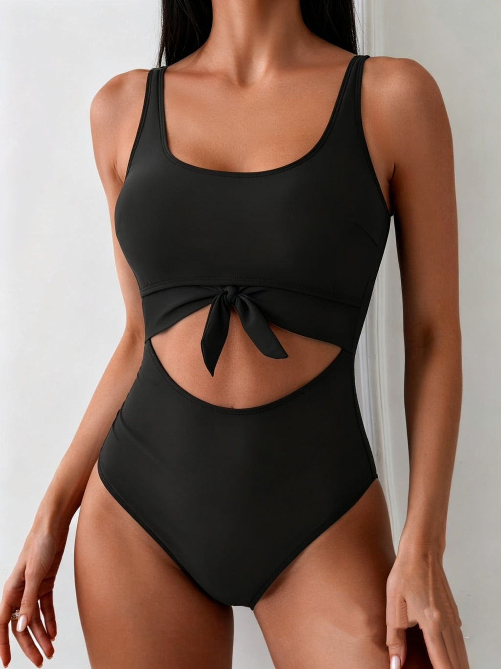 Hollow-out Strap Bikini One-Piece Swimwear
