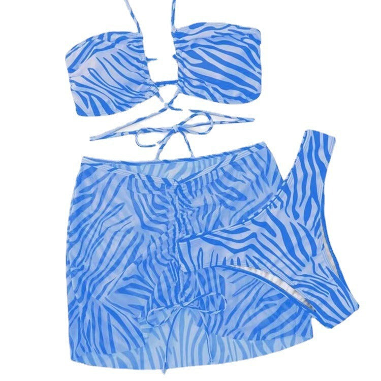 Bikini veil dress three piece swimsuit women's bikini