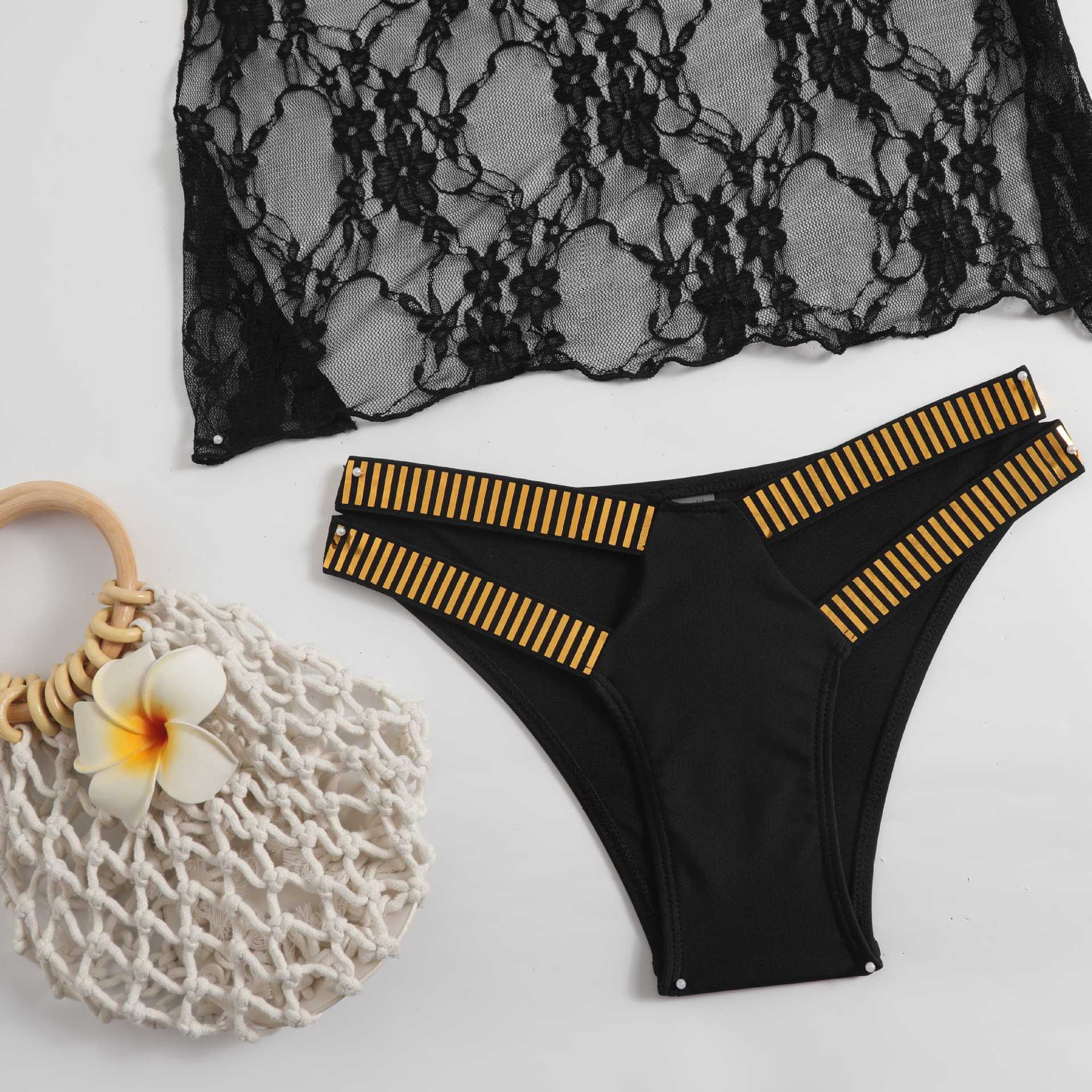 Bikini Set for Women, Sexy Lace Two-Piece Swimsuit with Hard Cup Cover-Up