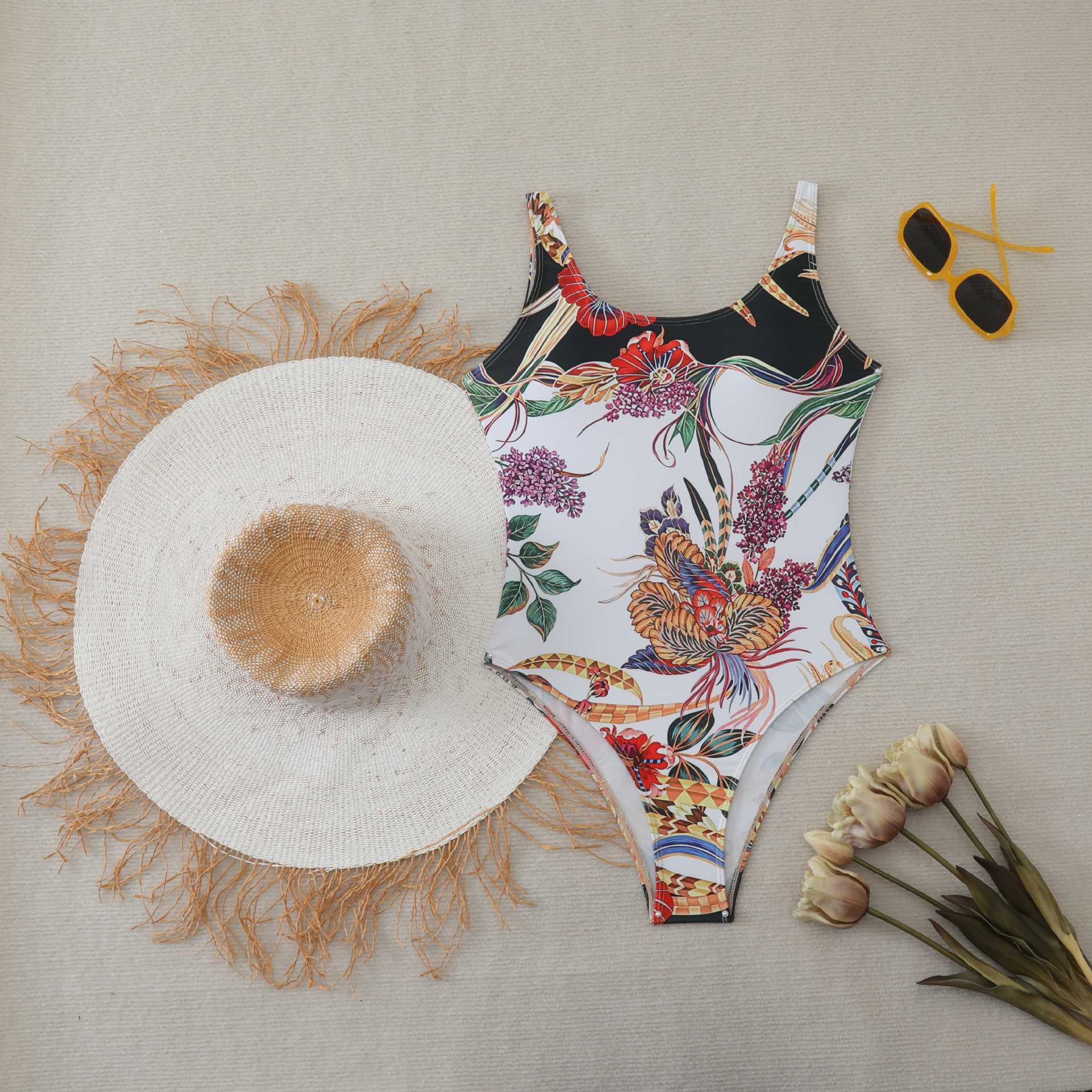 One-Piece Swimsuit with Elegant Design for Beach