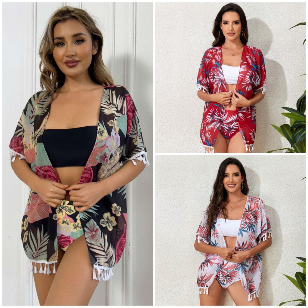 Sunscreen three piece bikini set