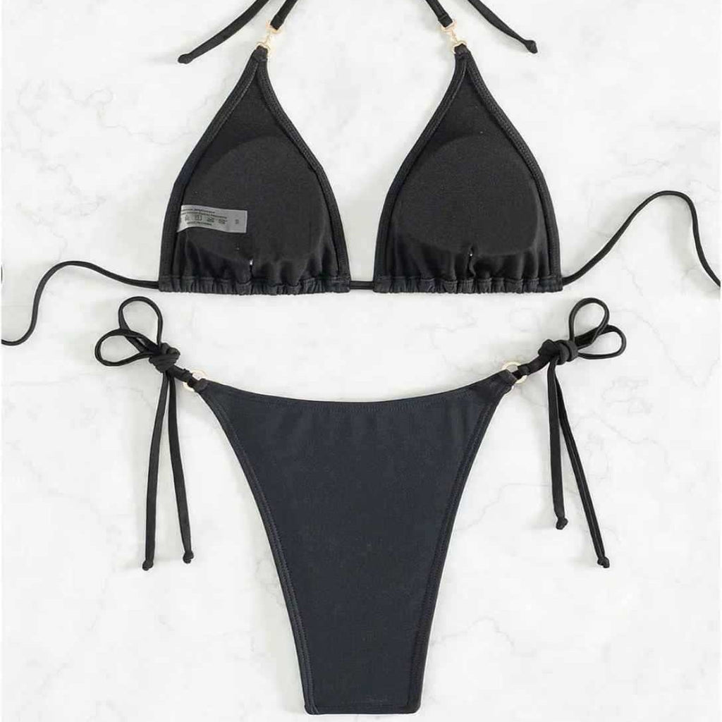 Sexy Thin Bikini Set Women's Three-Piece Strappy Separated Swimsui Swimwear