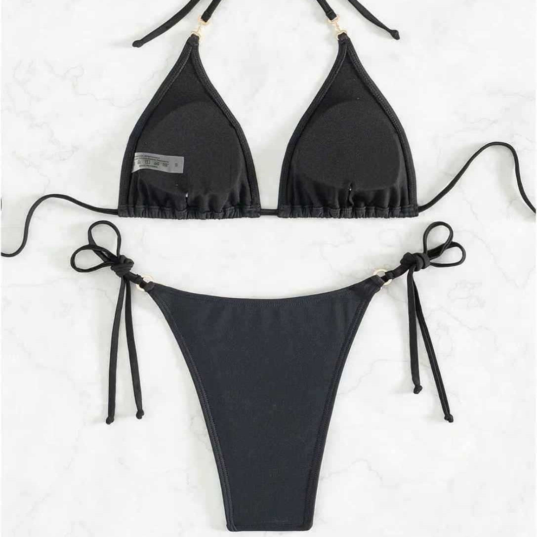 Sexy Thin Bikini Set Women's Three-Piece Strappy Separated Swimsui Swimwear