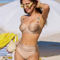 Strap Solid Color Split Swimsuit Women's Beach Bikini