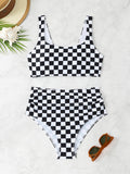 High waisted minimalist split swimsuit for women