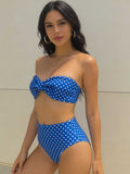 Polka Dot Sexy Push-Up Two-Piece Bikini Swimwear for Women