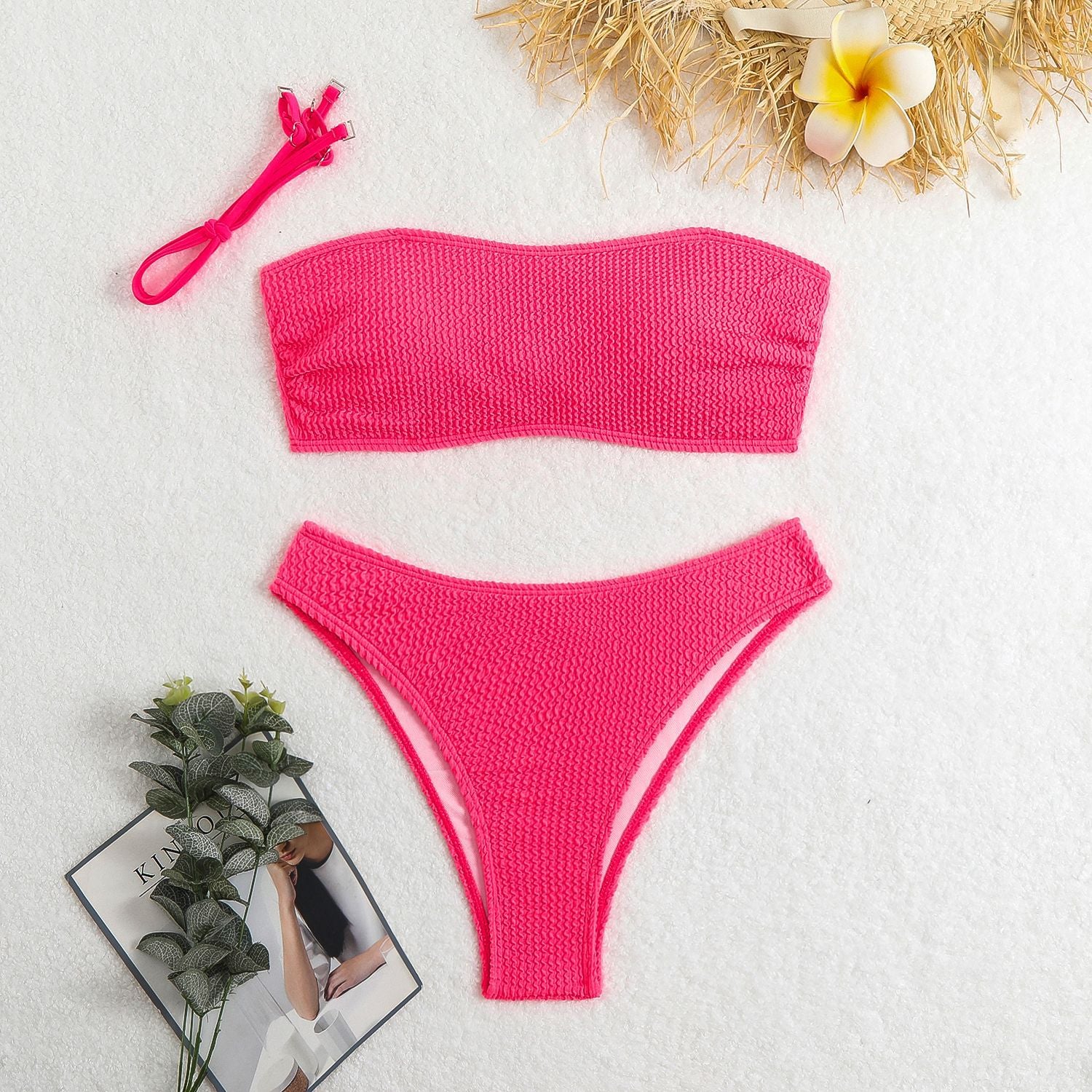 Split swimsuit solid color snake cloth multi-color