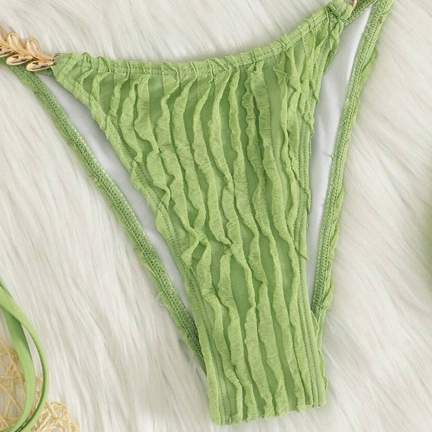 Swimwear  Female  Neckline Tie Sexy Two-Piece Three-Point Design