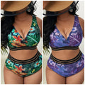 High waist split plus size bikini ladies