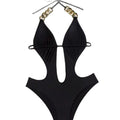 One-Piece Swimsuit with Hollow-Out Design Bikini-Style Swimwear for Women