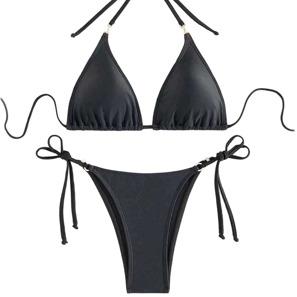 Sexy Thin Bikini Set Women's Three-Piece Strappy Separated Swimsui Swimwear