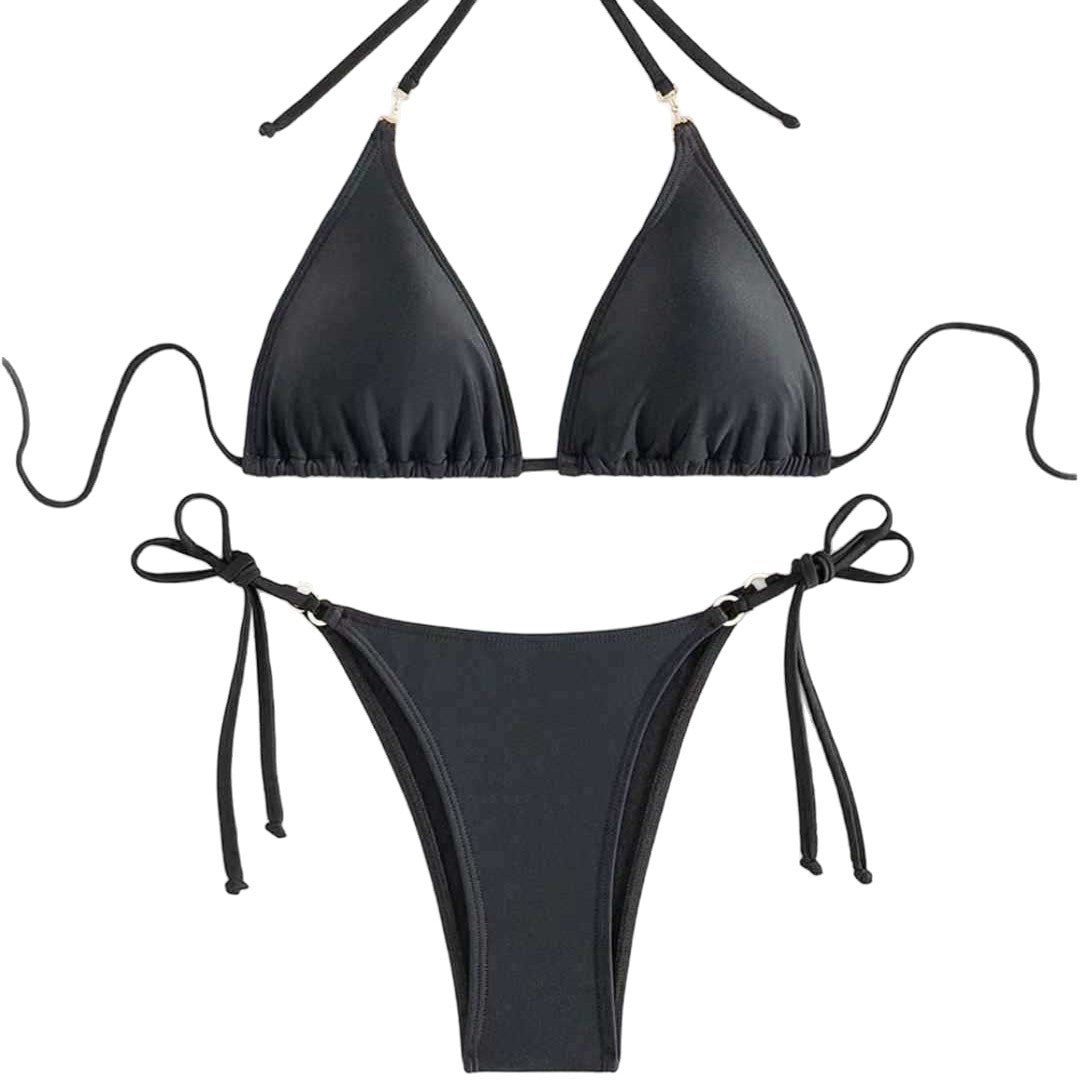 Sexy Thin Bikini Set Women's Three-Piece Strappy Separated Swimsui Swimwear
