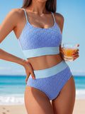 Colorful special fabric high waist sexy split bikini