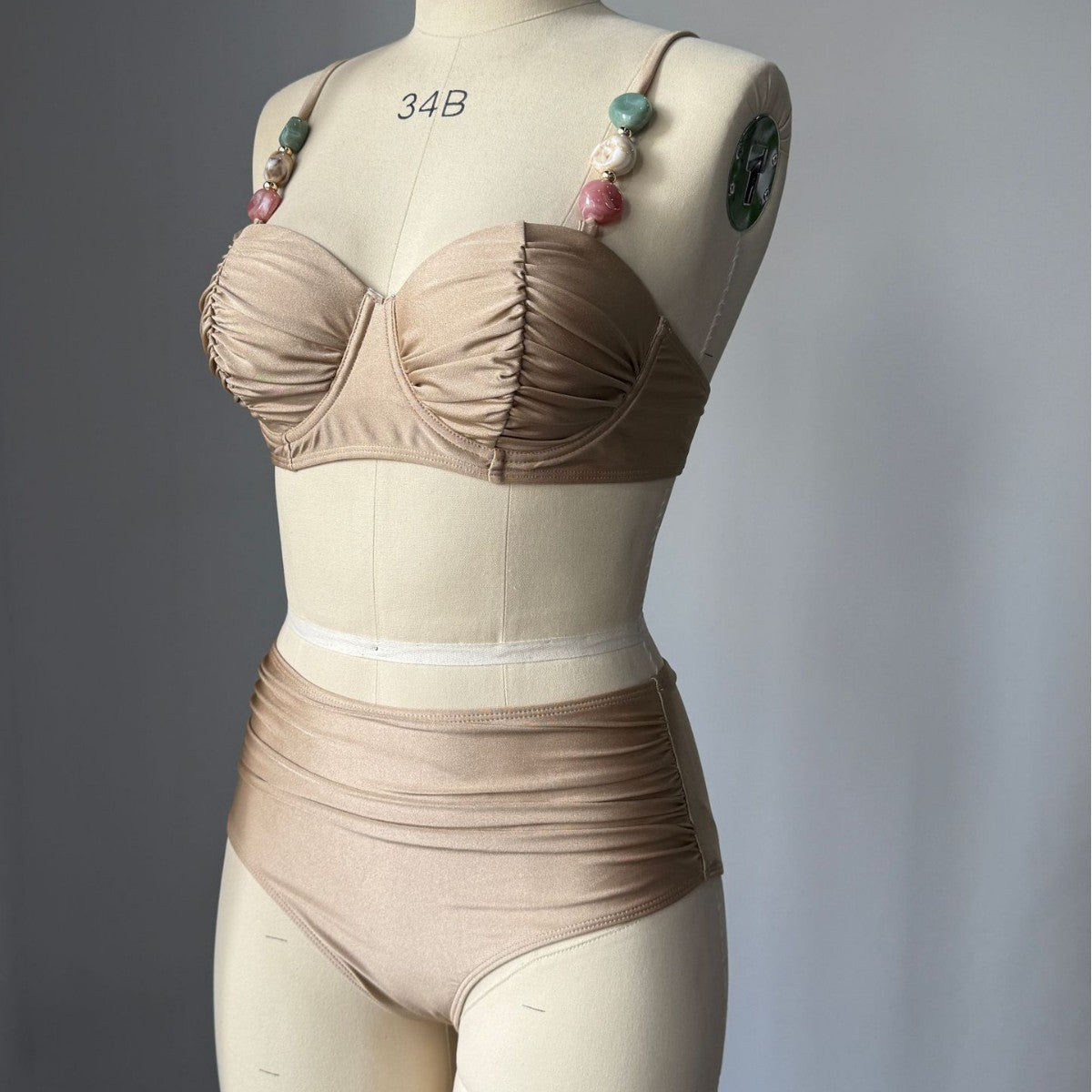 Strap Solid Color Split Swimsuit Women's Beach Bikini