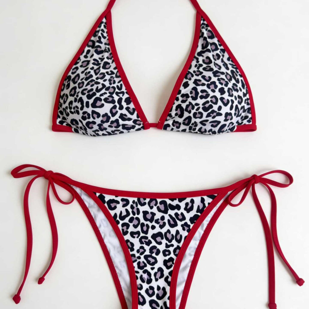 Bikini Leopard Print Color Block Swimwear