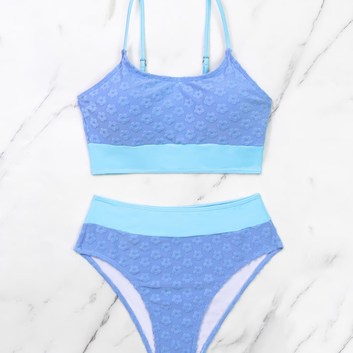 Colorful special fabric high waist sexy split bikini