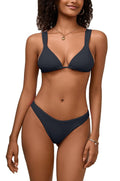 Solid color shoulder strap bikini women's swimsuit bikini