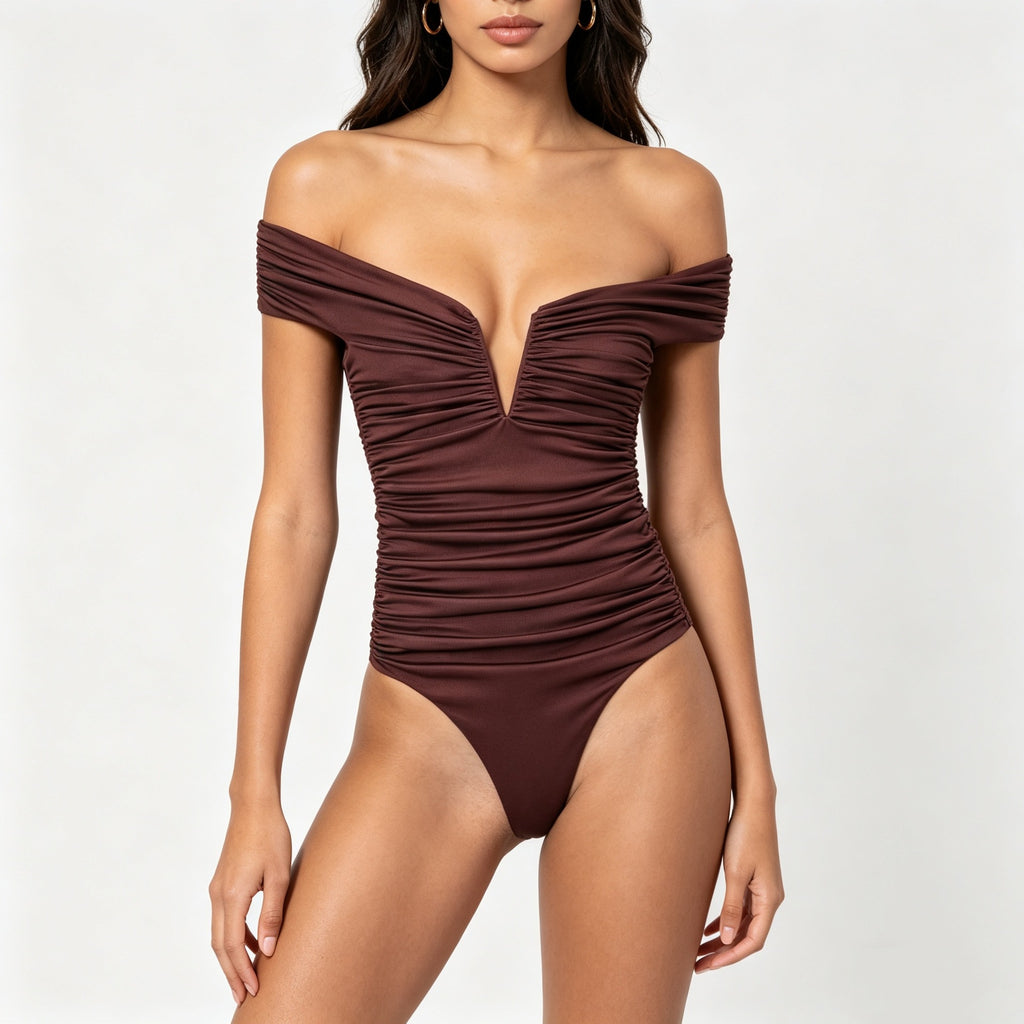 Off-Shoulder High-Quality One-Piece Swimsuit