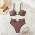 Women's Two-Piece Swimsuit Sexy Shell Buckle Triangular Cup Swimwear Plus Size