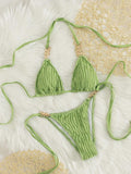 Swimwear  Female  Neckline Tie Sexy Two-Piece Three-Point Design