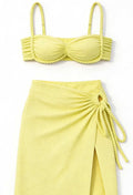 Sexy Tied Mid-Length Swimwear Three-Piece Set for Women