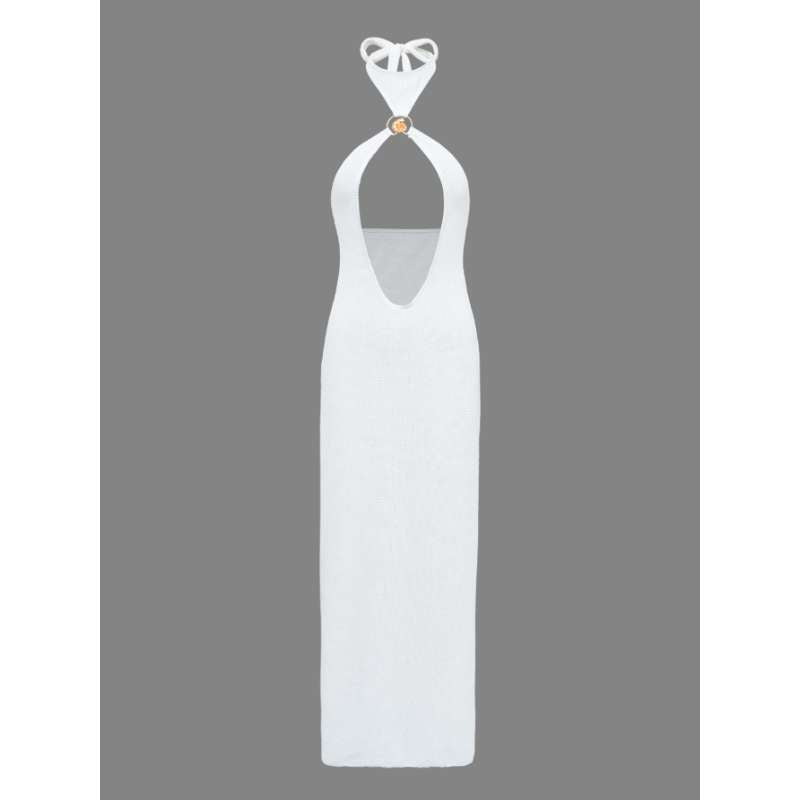cover-up fitted long dress backless beach vacation swimwear