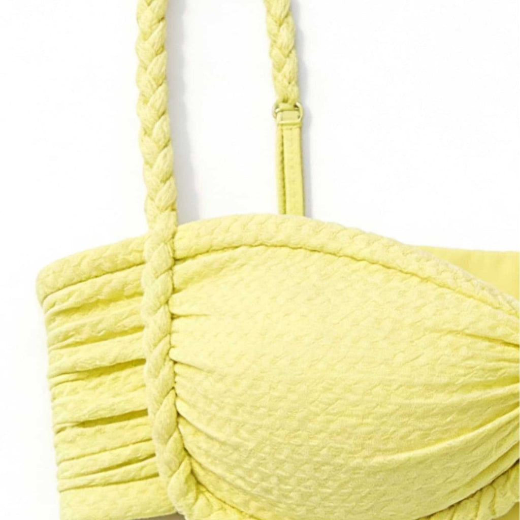 Sexy Tied Mid-Length Swimwear Three-Piece Set for Women