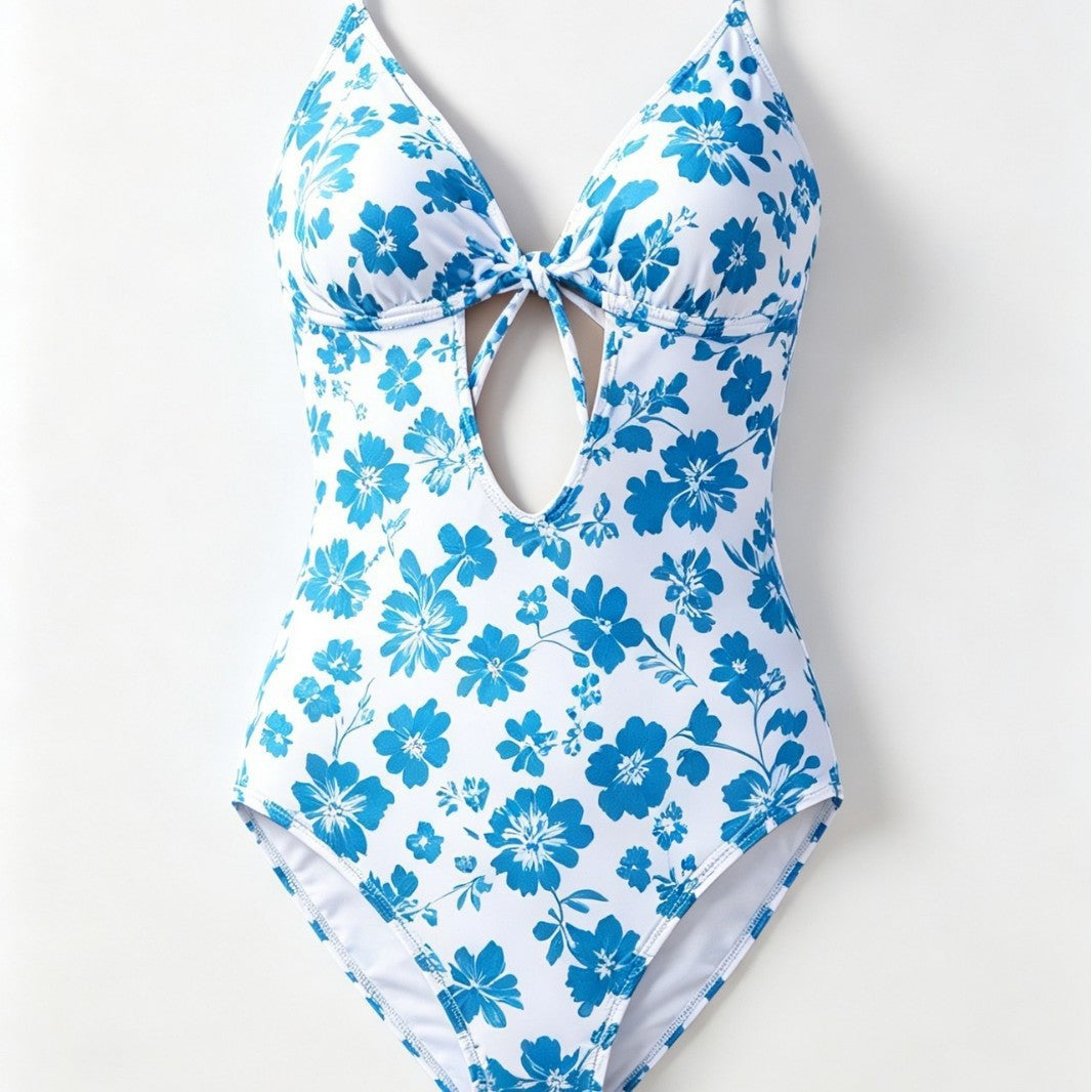 Casual Printed Hollow-Out Backless Beach Swimwear for Women