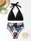 Deep V-neck split bikini bikini