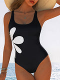 One piece waist printed one-piece bikini swimsuit for women