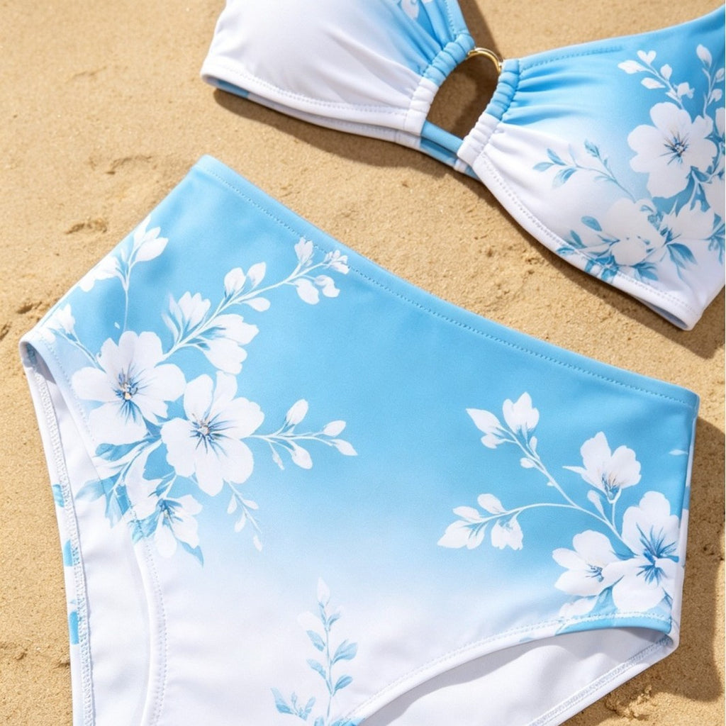 Printed Two-Piece Swimwear Set Bikini for Beach and Swimming