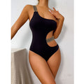 Solid color one-piece swimsuit